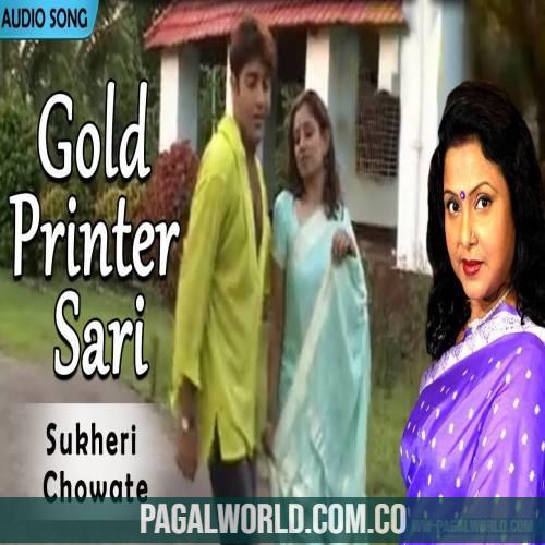 Gold Printer Sari Pore